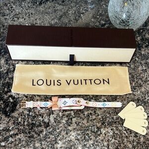 Louis Vuitton Takashi Murakami Multicolored Monogram Leather ID Bracelet